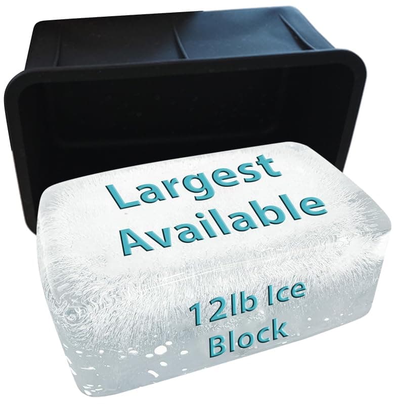 Ice Block Form Makes 12 Lb. Ice Cube 11" x 7" x 5" Largest Available Ice Block Maker, Ice Bath Chiller, Cold Plunge Tub Or Cooler, Reusable Food Grade