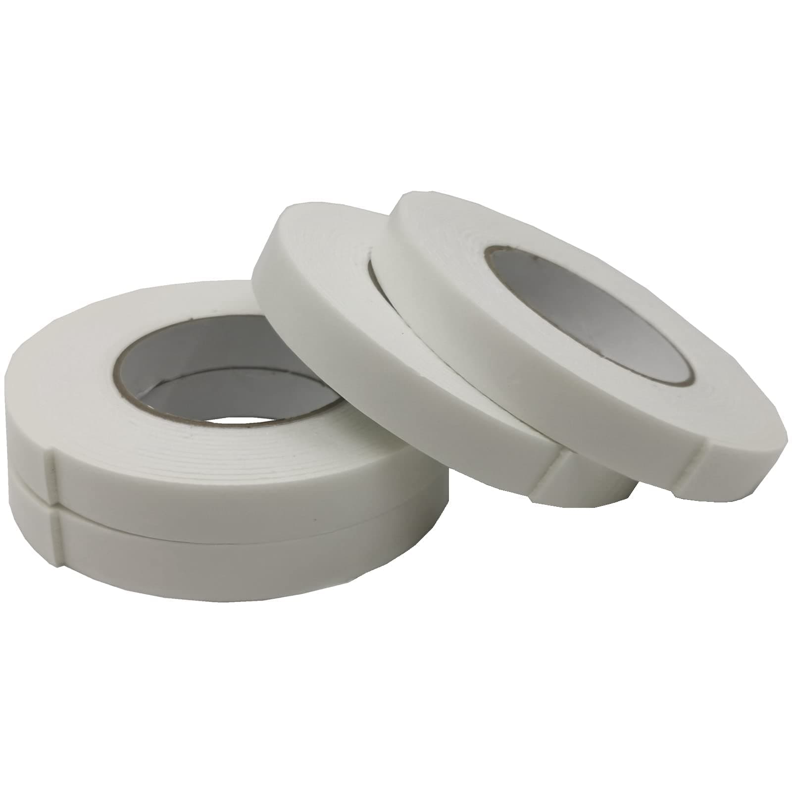 Tuklye 4 Rolls Permanent Super Strong Adhesion Double Sided Tape Total 20 Meters Long, Adhesive Foam Heavy Duty Mounting Waterproof Tape，Can Be Cut Any Length, White