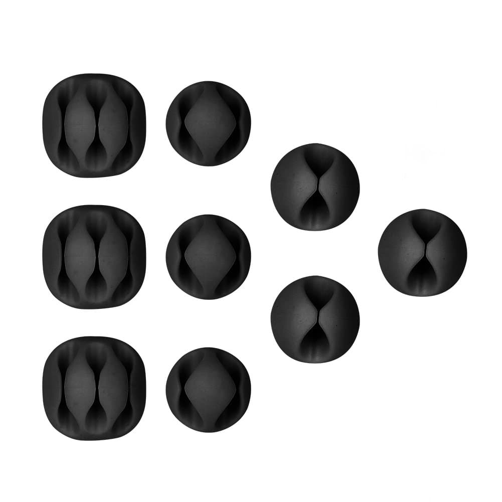 Cable Tidy Clips, BAKTOONS 9 Pack Cable Organisers, Cable Holder White for Organizer Desktop Wire and Computer Charging and Mouse Cord (Black-9pc)