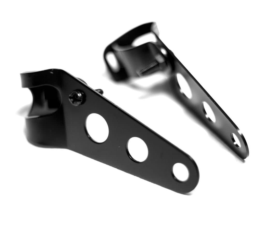 Lightweight Black Headlight Fork Mounting Brackets (Fits: 35-38mm Forks)