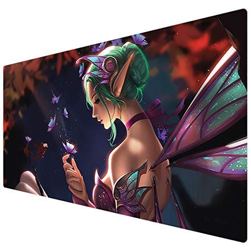 Bimor Extended Gaming Mouse Mat / Pad - Large, Wide (Long) Custom Professional Mousepad, Stitched Edges, Ideal for Desk Cover, Computer Keyboard, PC and Laptop (90x40 moushou019)