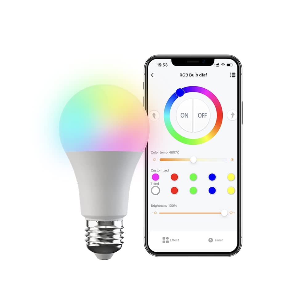BroadLink BLE Mesh Smart Bulb LB4E27, Color Changing with Music Sync, A60/E27/9W/800LM, FastCon and BLE Support, Works with Alexa and Google Home (Bulb 1 Pack)