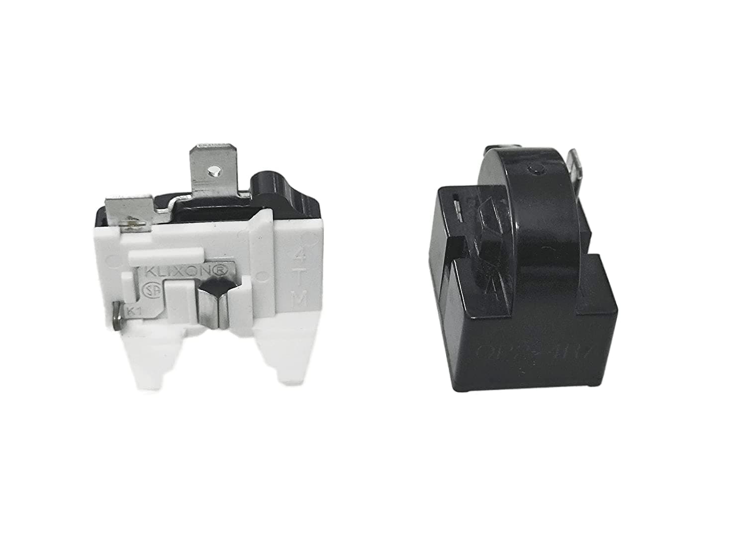 1 Pcs QP-02-4.7 PTC Refrigerator Start Relay 1 Pin Coolers Compressor Starter with 1pcs Refrigerator Overload Protector 1/2HP, （TWAITU）.