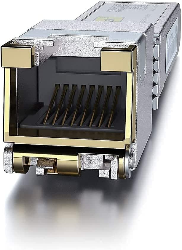 10Gtek 𝟴𝟬-𝗠𝗲𝘁𝗲𝗿 𝟭𝟬𝗚𝗕𝗮𝘀𝗲-𝗧 𝗦𝗙𝗣+ 𝘁𝗼 𝗥𝗝𝟰𝟱 𝗧𝗿𝗮𝗻𝘀𝗰𝗲𝗶𝘃𝗲𝗿, RJ45 to SFP+ Copper Ethernet CAT.6a Module, for Cisco SFP-10G-T-80, Ubiquiti UniFi, Netgear and More, Pack of 10