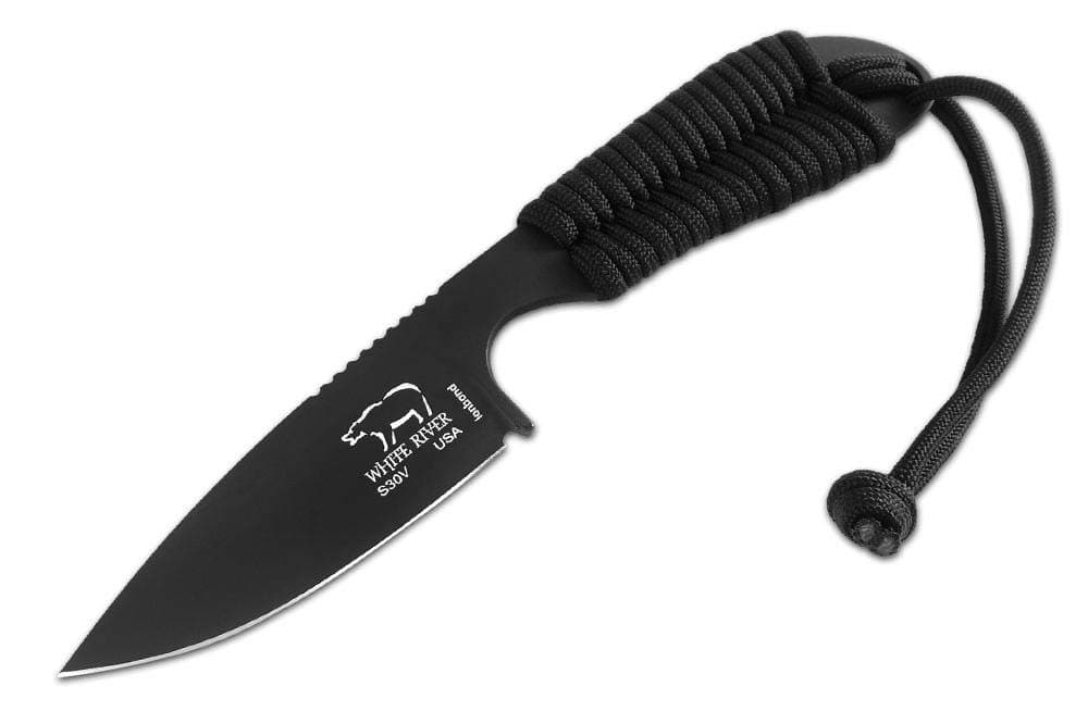 White River WRBP-PBL-CBI Tool Backpacker Black Drab Paracord Handle Black Ionbond Blade Hunting knife