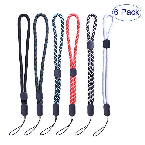 WENWELL 6 Pack Adjustable Hand Wrist Strap Lanyard, 5.9 inches Nylon Lanyard with Quick-Release for iPhone, Camera, Keychains, Cell Phone, USB Flash Drives and Other Portable Items, Mix