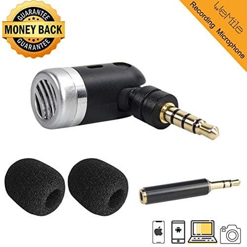 Mini Phone Microphone-Directional Android Microphone for Phone, PS4 Controller, Smartphone, Gopro, Mirrorless-External Clip on 3.5mm Phone Mic