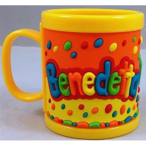 A plastic mug Personalised Disney Benedetta Yellow