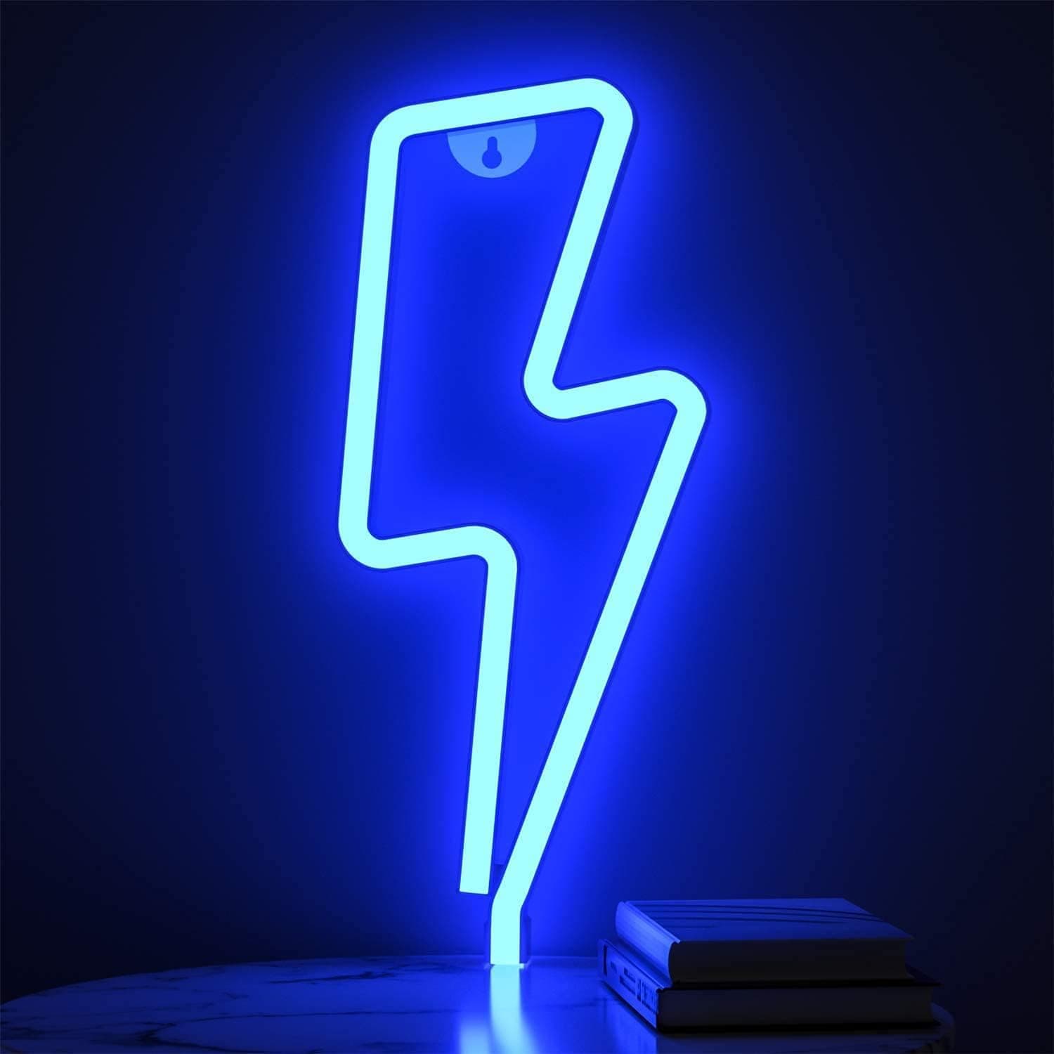 Lightning Neon Signs, LED Neon Wall Decor Light, USB Shaped Neon Light Decorative Lights, Battery Powered Lighting, Room Decor for Bedroom, Living Room, Kids Room