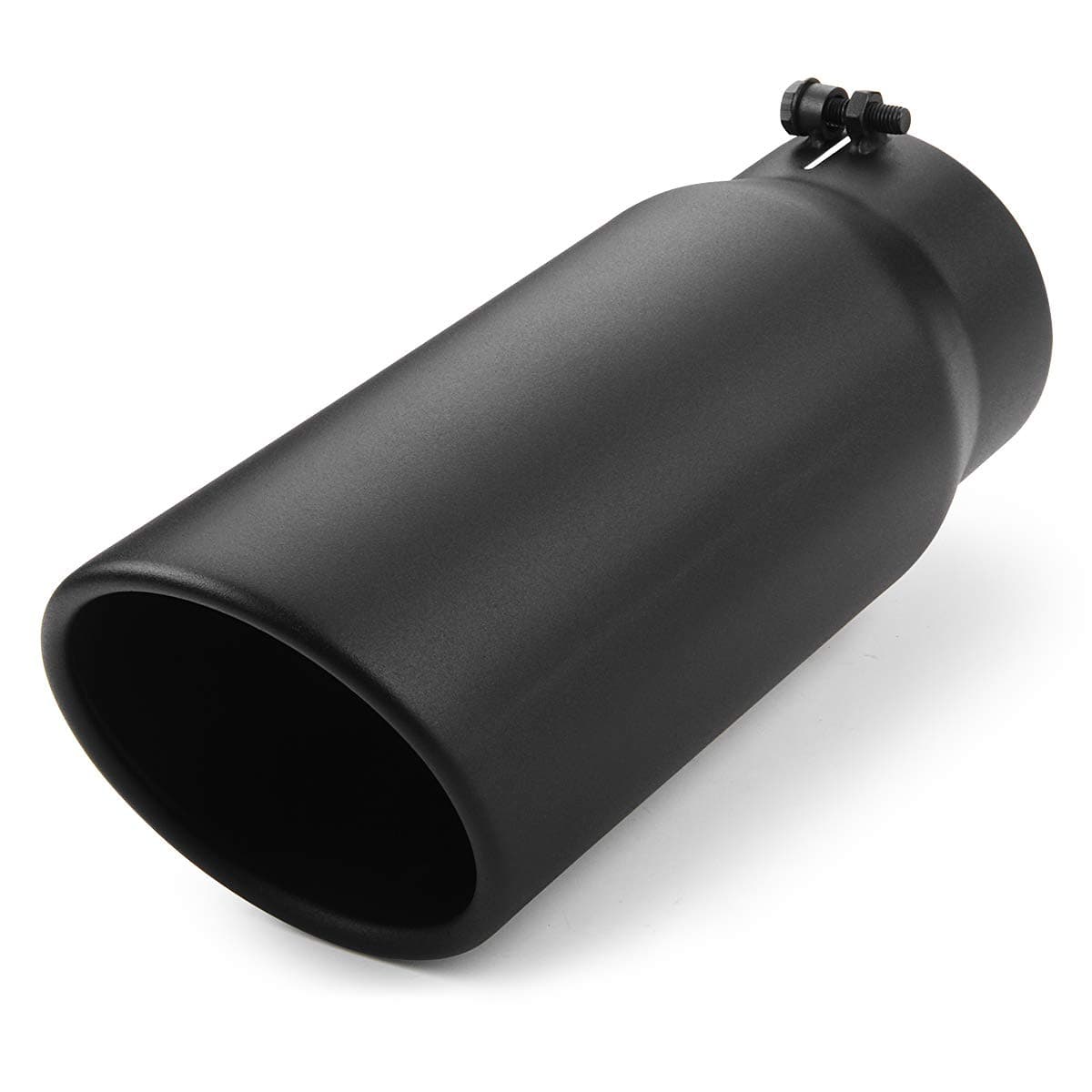 A-KARCK Exhaust Tip 5" Inlet, Exhaust Tailpipe Tip 5" Inlet 6" Outlet 15" Long Black Coating Bolt On for Pickup Truck Tailpipe