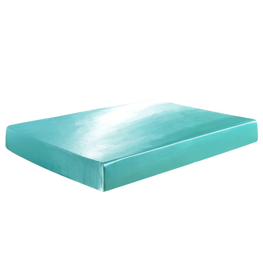 INSTING Teal Luxury Soft Silky Satin Fitted Sheet-Full