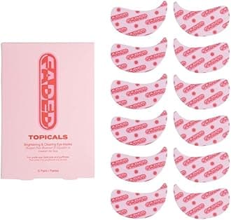 Topicals Faded Brightening Under Eye Masks | Patches to Depuff, Hydrate, Brighten and Cool | Reduce Dark Circles and Fine Lines | Contains Kojic Acid, Caffeine and Niacinamide (Set of 6)