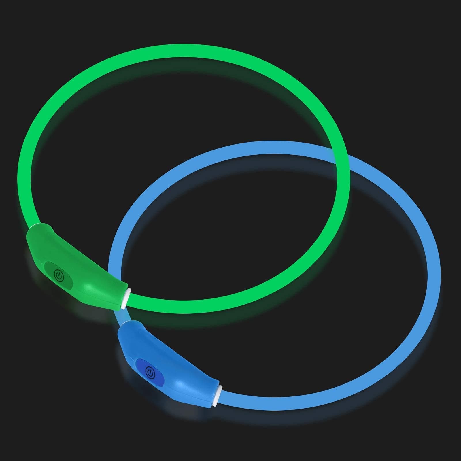 2-Pack LED Dog Collar, Light Up Dog Collars,Rechargeable Dog Lights for Night Walking，Universal, Reusable Safety Necklace for Small Medium Large Dogs