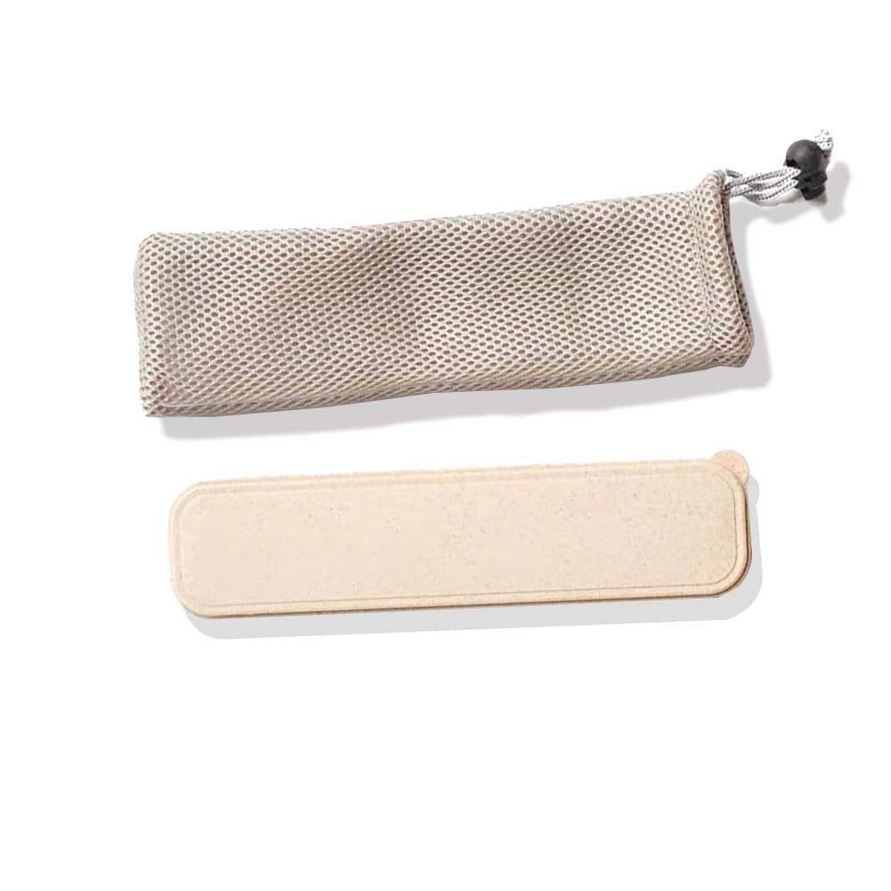 Portable Flatware Box Travel Tableware Storage Case with Net Bag for Cutlery Kit