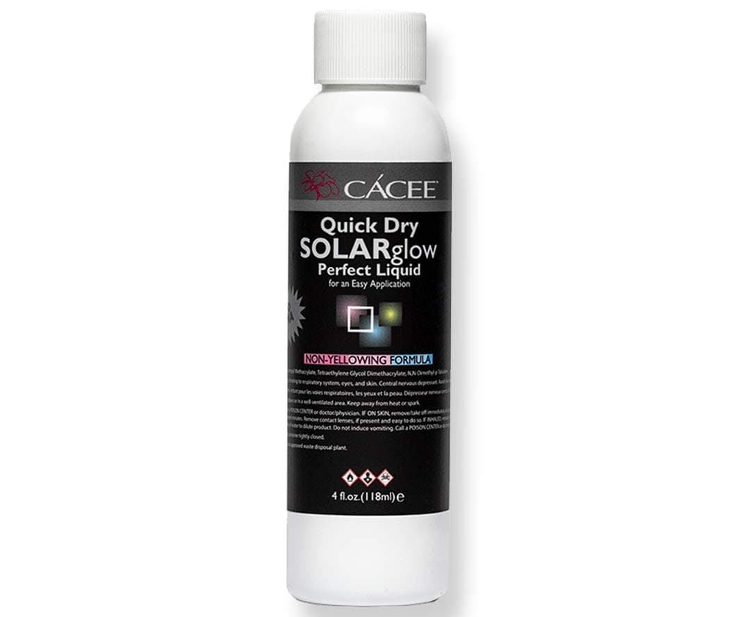 Cacee Fast Setting Acrylic Nail Liquid Monomer, Quick Dry Solar Glow by Ca.Environment, Professional and Flexible Non-Yellowing Formula (4 oz)