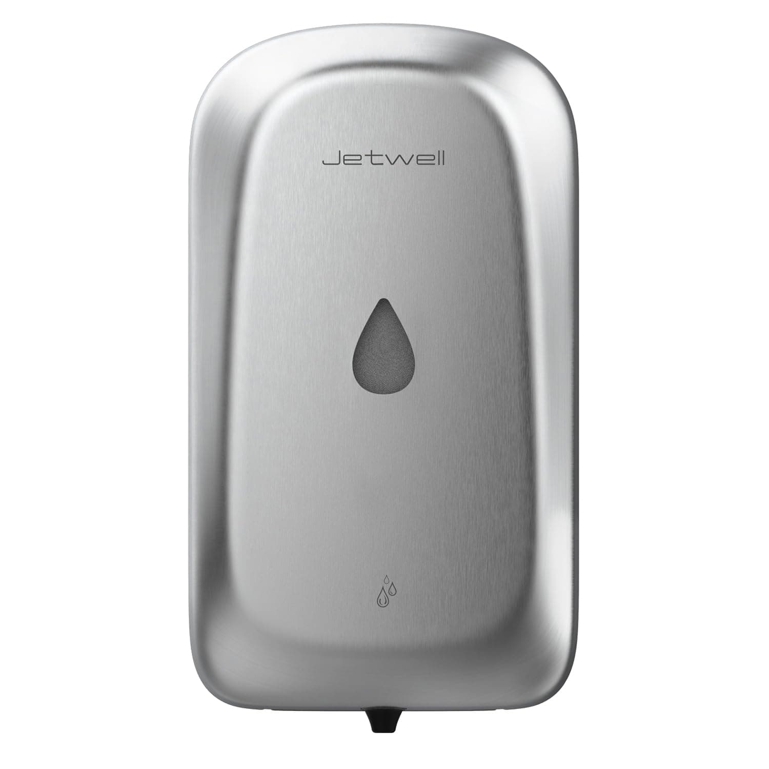 JETWELL Automatic Touch-Less Wall Mount Hand Soap Dispenser Liquid Drop Battery Operated, Brushed Stainless Steel Cover Large Capacity 34OZ/1000ML for Kitchen Home Commercial Bathroom