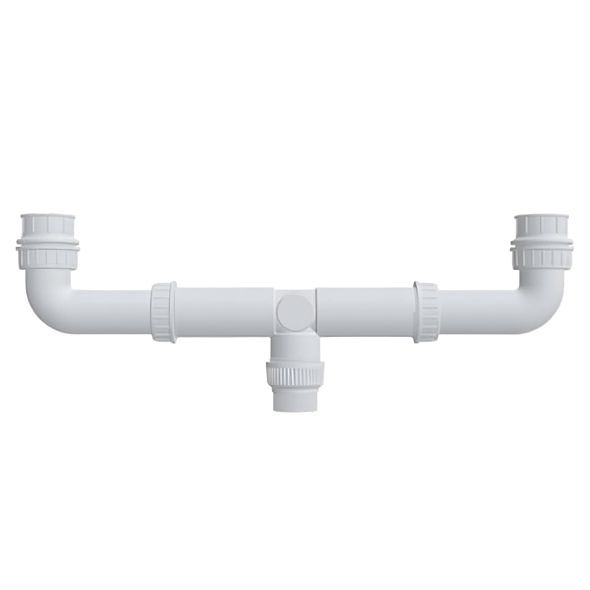 - ELEGANT CASA Double Bowl Sink Plastic Drain Out Pipe - White – Polypropylene- Adjustable Length 575mm(23’’) - 425mm(17’’) & Thread 40mm (1-1/2″) & 32mm (1-1/4″)