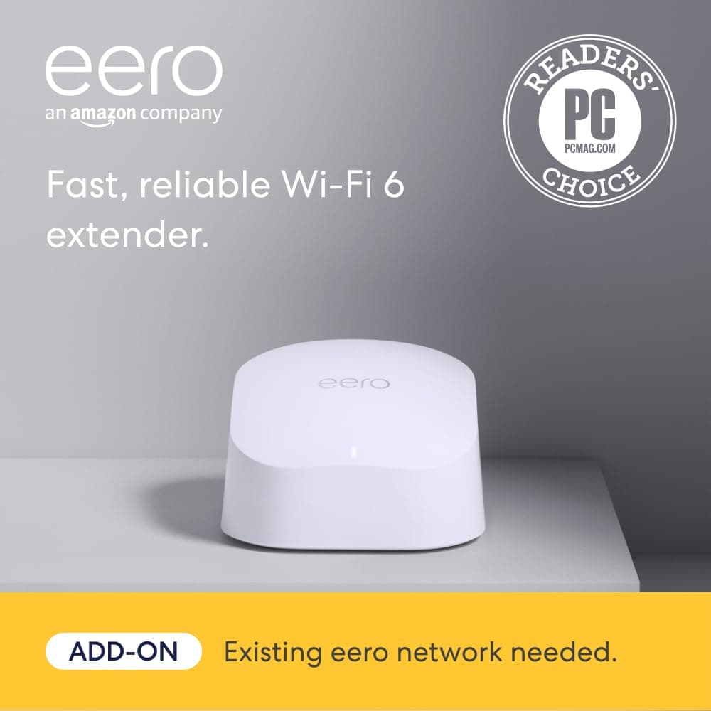 Introducing Amazon eero 6 dual-band mesh Wi-Fi 6 extender - expands existing eero network