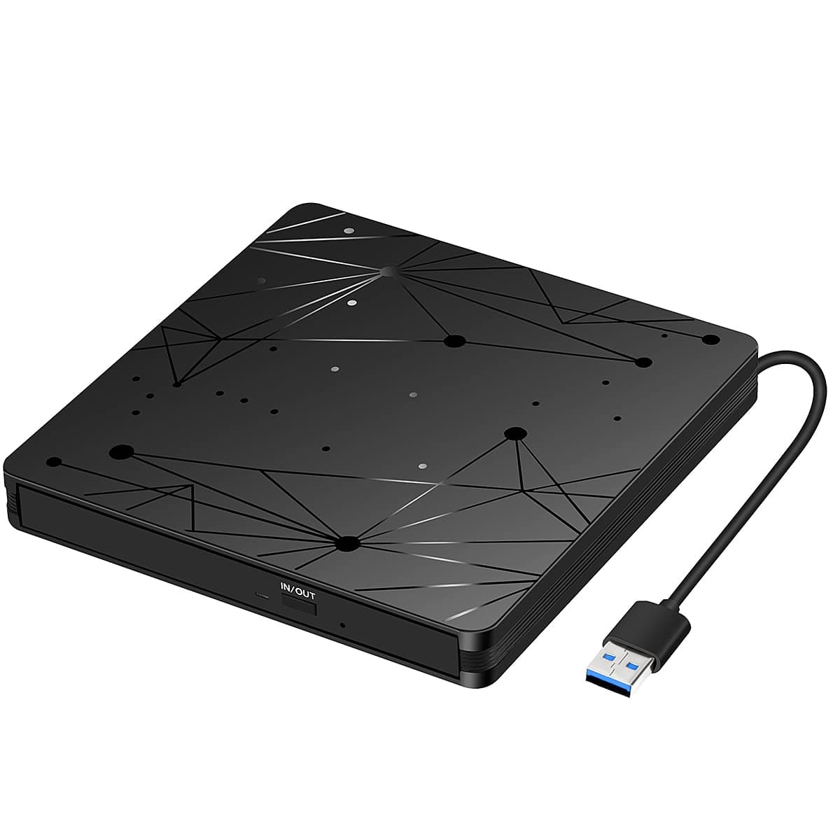 External DVD Drive for Laptop, USB 3.0 Portable Optical Slim CD/DVD Burner Player Drive Compatible with Desktop PC Windows XP/ 2003/ Vista/ 7/8, Linux, Mac os System