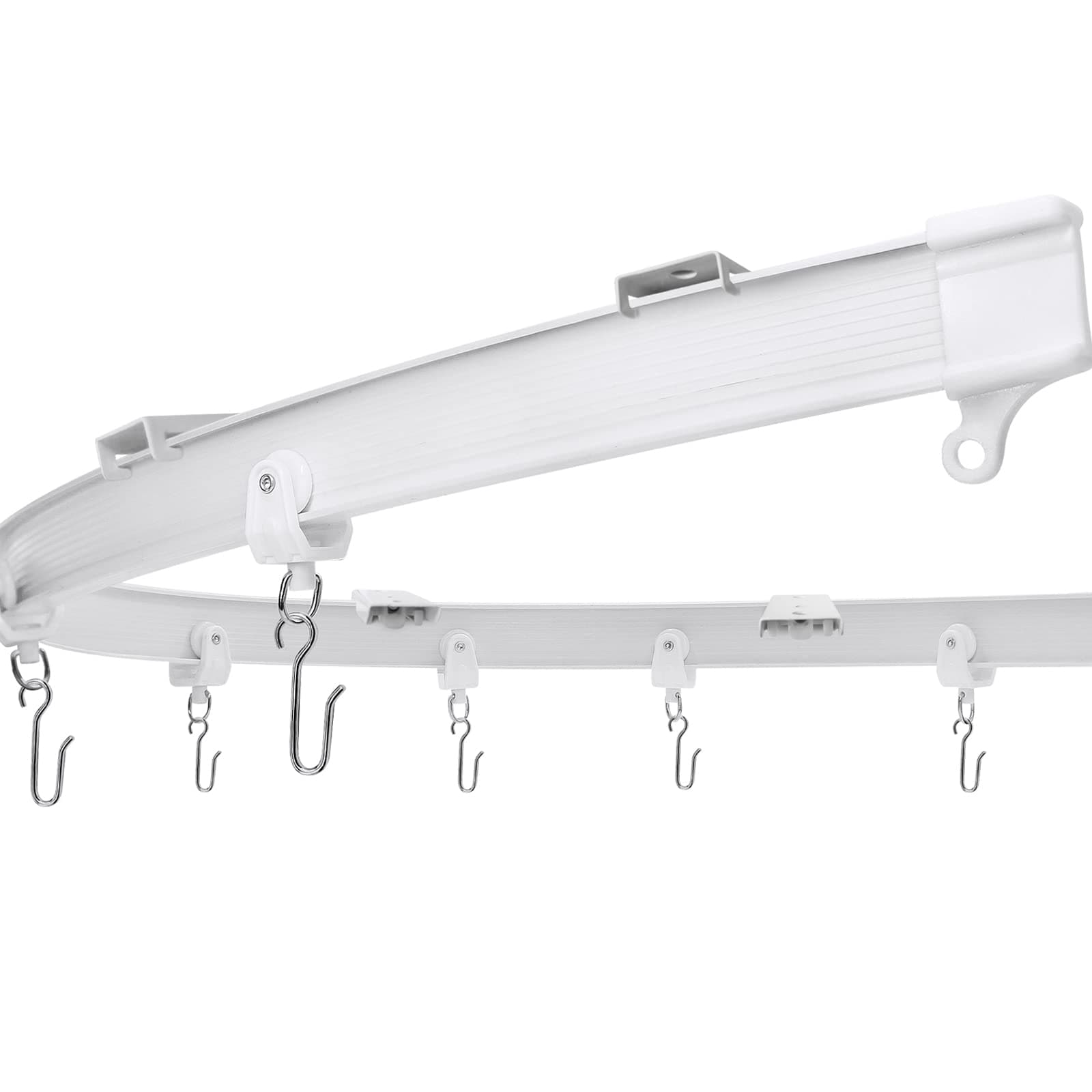 Plastic Flexible Bendable Curved Curtain Track Top Ceiling Mounting Strong Durable for Heavy Curtains (3 meters)
