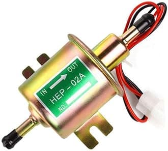 Electric Fuel Pump Inline Fuel Transfer Pump 12v Universal Low Pressure Gas Diesel Fuel Pump for Carburetor 2.5-4psi HEP-02A