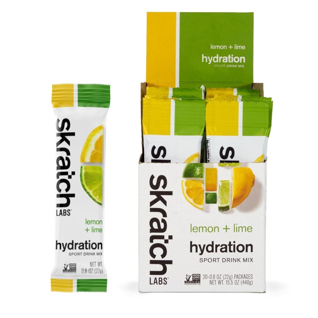 SKRATCH LABS Hydration Packets - Hydration Drink Mix, Lemon Lime (20ct) - Electrolyte Powder Packets Developed for Athletes and Sports Performance - Gluten Free, Vegan, Kosher