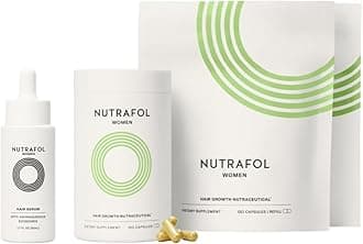 Nutrafol Women's Hair Growth Supplements and Hair Serum, Ages 18-44, for Visible Thickness and Strength - 3 Month Supply, 1.7 Fl Oz Bottle