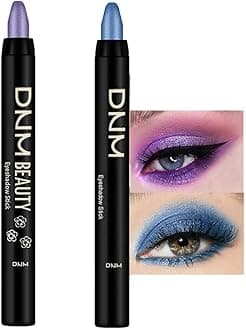 evpct 2Pcs Cream Eyeshadow Sticks Set for Eyes Violet & Royal Blue Shimmer Eye Crayon Shadow Brightener Stick Pencil Pen Bulk sombras en crema para ojos 09+13