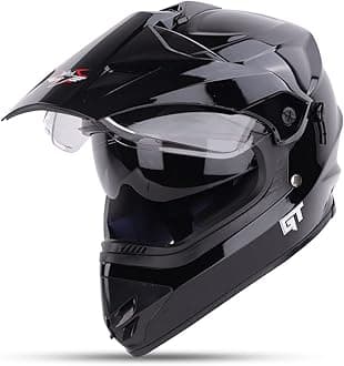 Steelbird GT Off Road ISI Certified Motocross Double Visor Full Face Helmet Outer Clear Visor and Inner Smoke Sun Shield