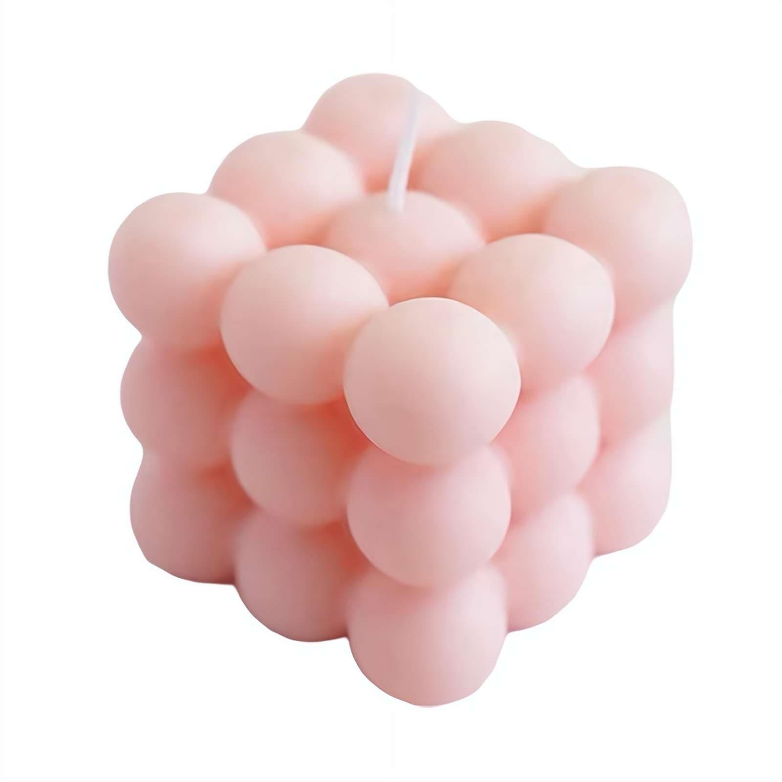 Generic Scented Bubble Cube Candles, Aromatherapy and Ambient Lighting, Pink, 1pcs