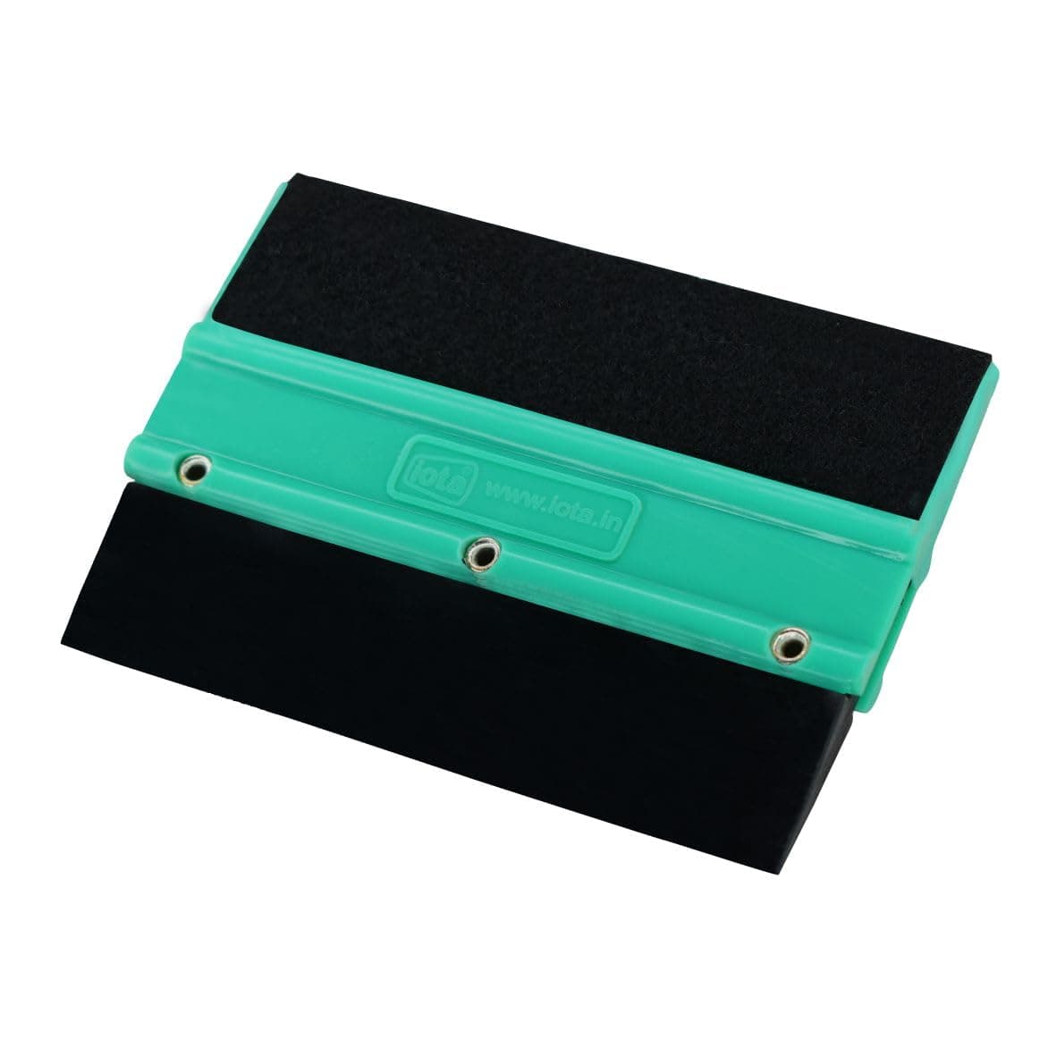 iota Double Edge Squeegee | One Side Rubber & One Side Microfiber Felt | 10.5cm Vinyl Wrap Applicator for Car Window Tinting, Decal & Film Installation | Color- Green