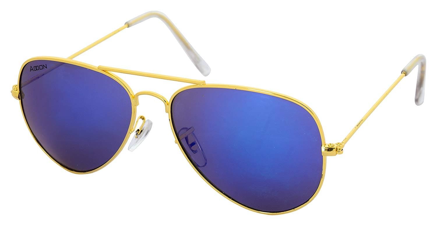 Mirrored Aviator Sunglasses for Men (Blue Lens)