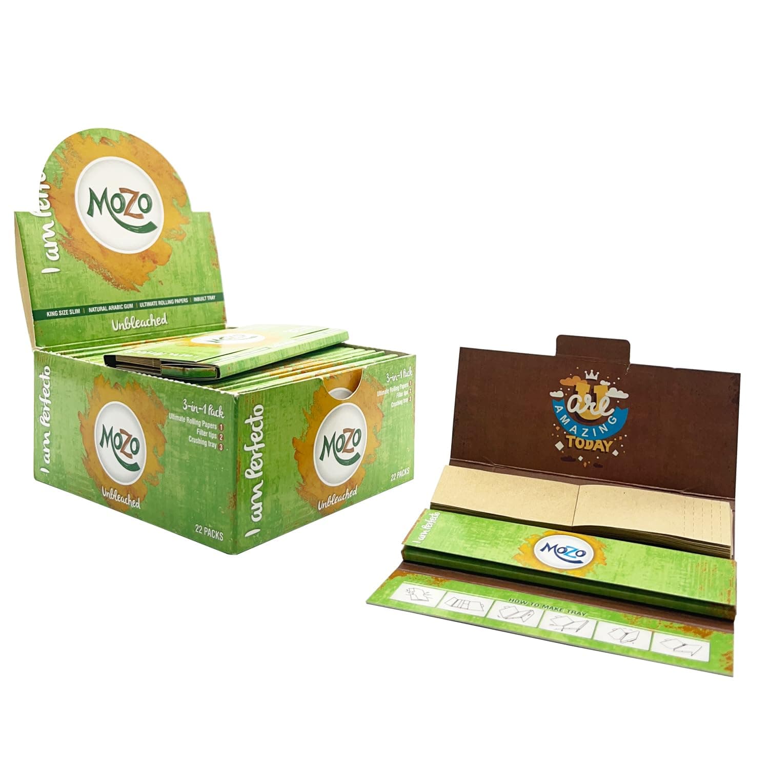BONGCHIE Mozo w/Filter/Natural Rolling/22 Booklets Per Box/33 Papers In one Booklet