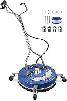 MEKOH Pressure Washer Surface Cleaner 20'', 4500PSI Power Washer Surface Cleaner Attachment with Wheels, Pressure Washer Accessory for Driveway Sidewalk Curb Deck Patio Cleaning, 3/8'' Quick-Connect