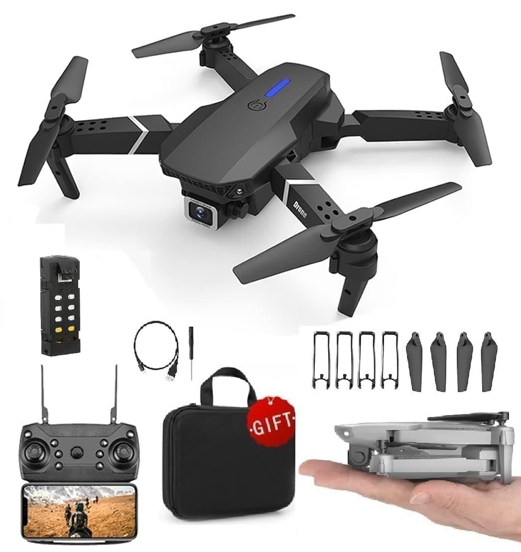 KD Mart Drone with 4k Camera Foldable 1080P HD Drone with FPV Live Video, Gestures Selfie, Altitude Hold, One Key Take Off/Landing, 3D Flips, Code Free Headless Mode, Aerial Photography RC Drone Ultimate 3