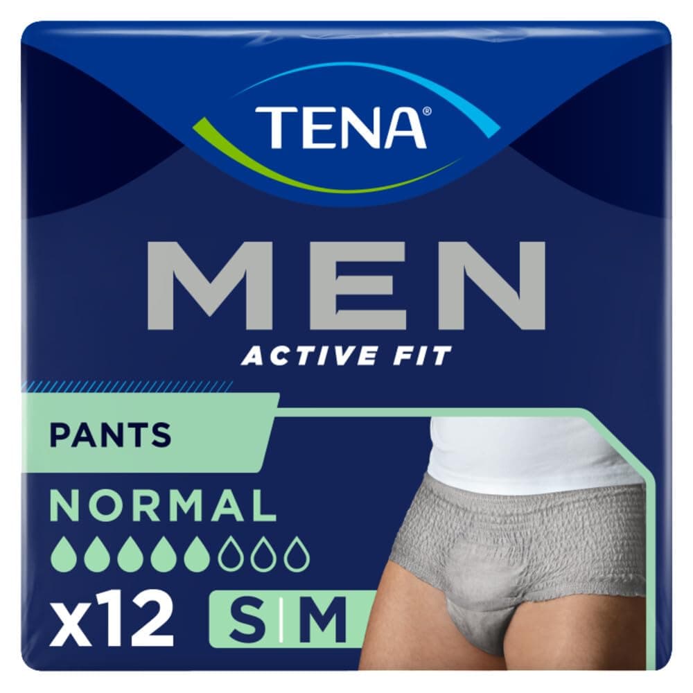 Tena Men Active Fit Normal (Small/Medium) Pants - 12 Pieces