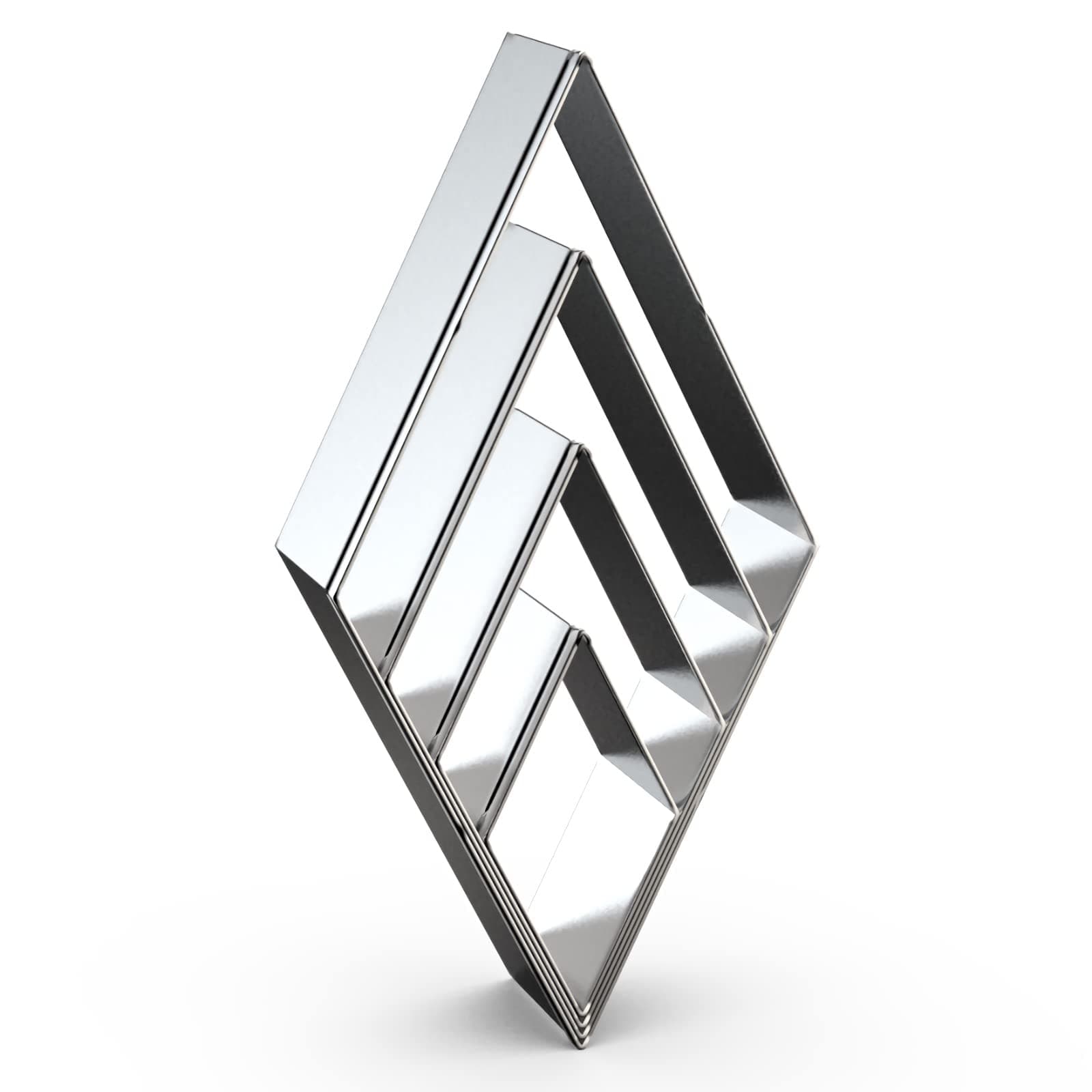 Rhombus Diamond Cookie Cutter Set - 4 Piece Assorted Sizes (5 Inch, 4 Inch, 3 Inch, 2 Inch) - Stainless Steel