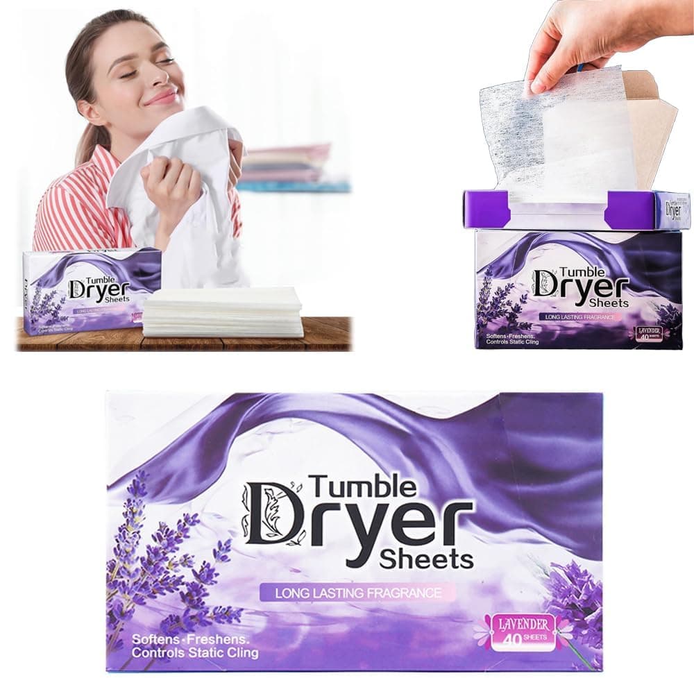 Azonee Dryer Sheets - Clothing Softness Sheet, 5 Box/200 Count Natural Fabric Softener with Plant-Based Formula, Removes Static Cling, Gentle on Clothes - for Soothing(Lavender Incense)