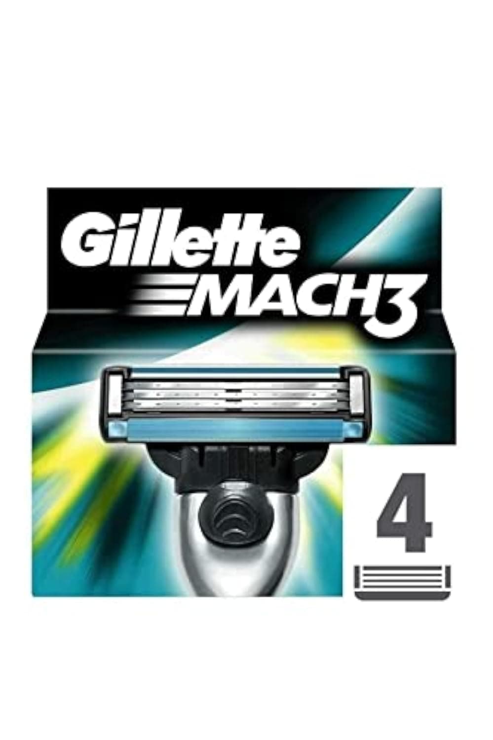 Gillette Mach3 Men's Razor Blade Refills, 4 Count