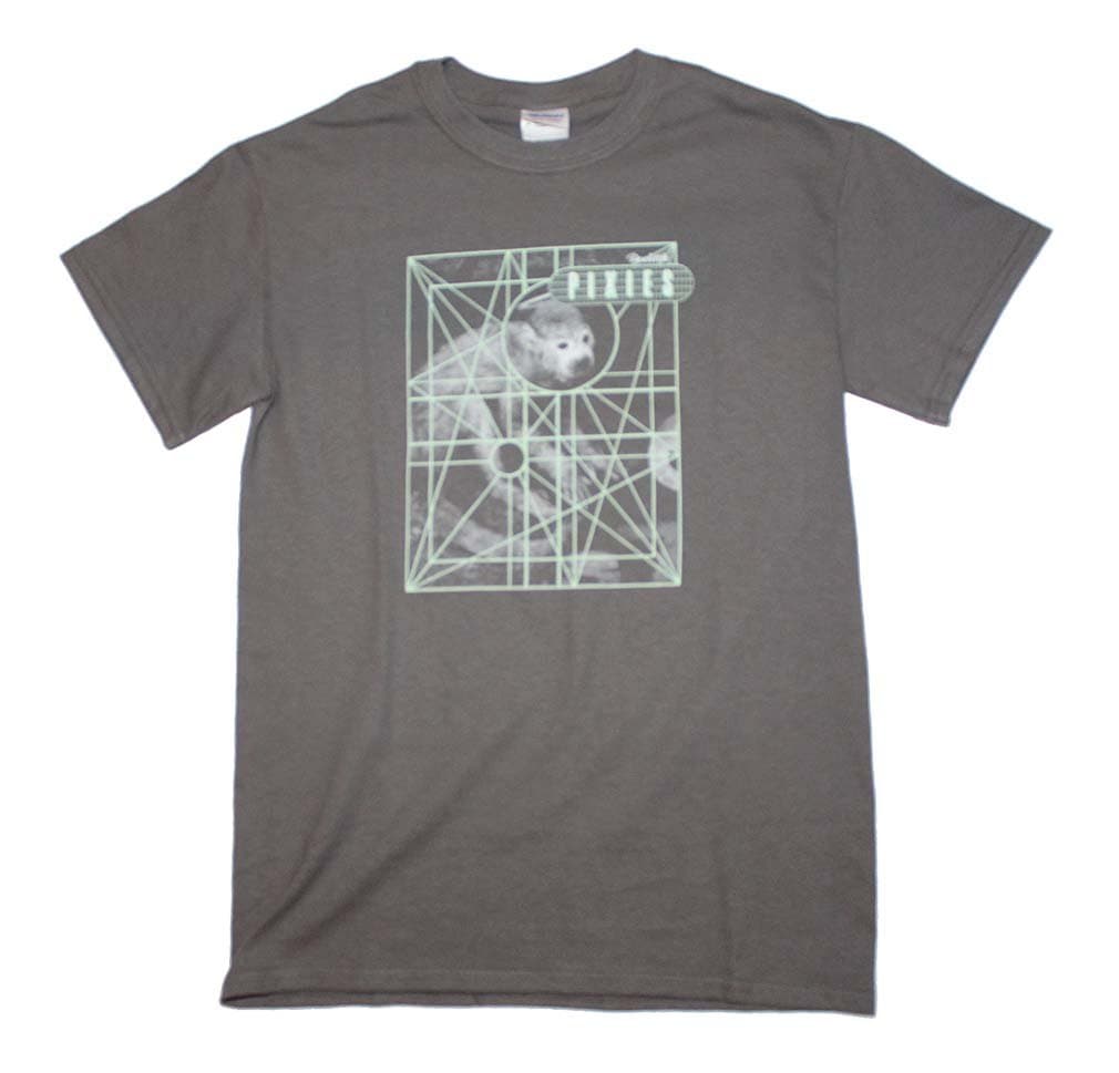 Mens Monkey Grid T-Shirt in Charcoal