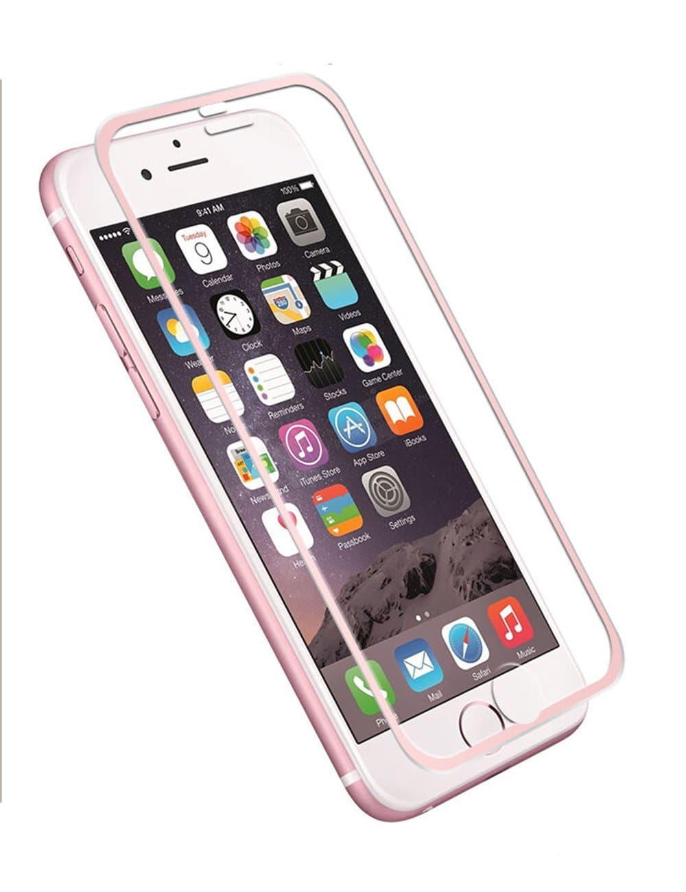 Iphone 6s plus Screen Protector,[titanium Alloy + Tempered Glass] New Titanium Alloy Edge Full Covered Premium Tempered Glass Screen Protector for Iphone 6/6s plus((titanium Edge) rose gold)