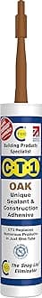 CT1 Oak TRIBRID Multi-Purpose Sealant & Adhesive - Bathroom, Shower & Window Sealant - Odourless - Anti Mould Waterproofing Sealant Adhesive - Vibration Resistant & Flexible - 290ml