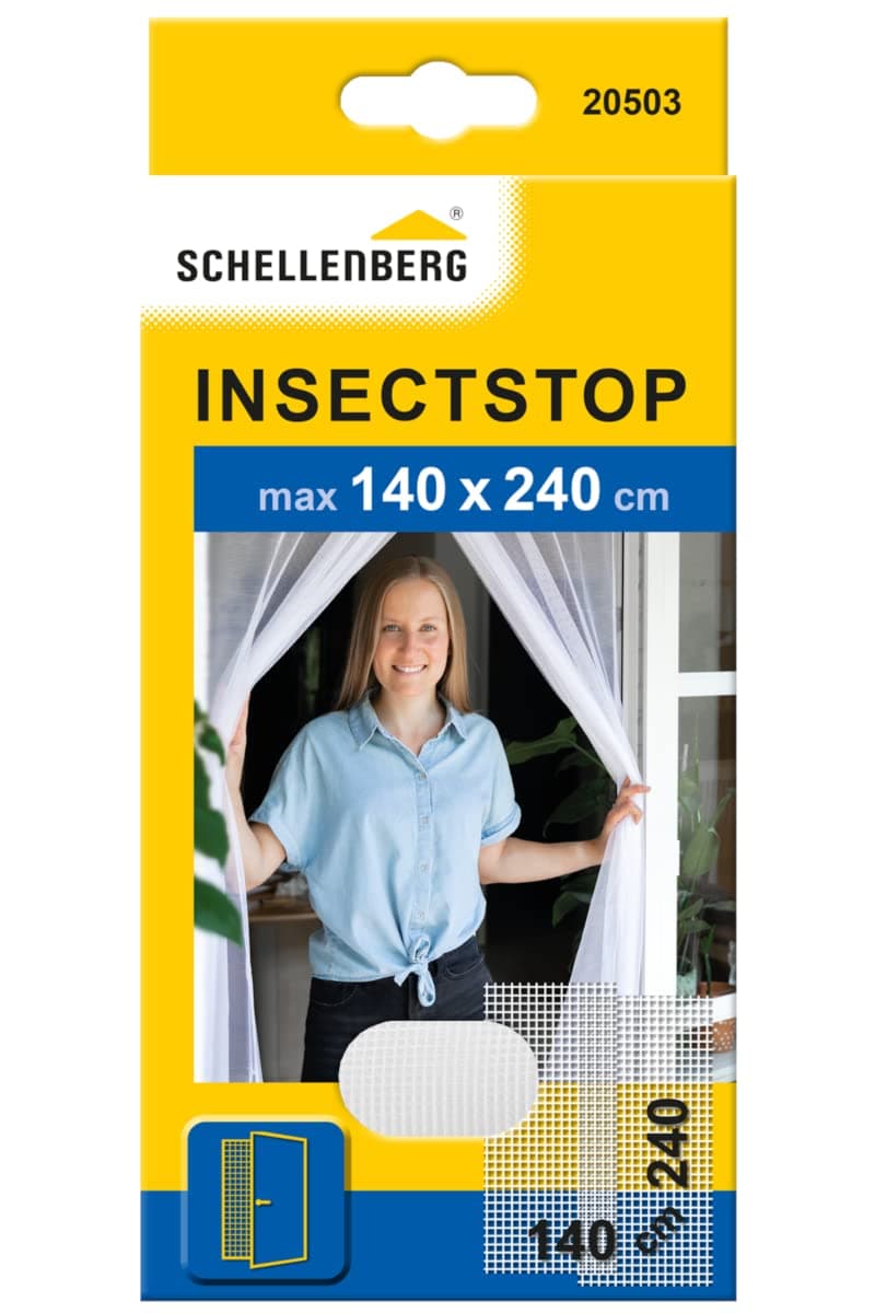 Schellenberg 20503 Fly, Insect, Mosquito Screen for Doors, White or Dark Gray (140 x 240 cm), 140x240cm