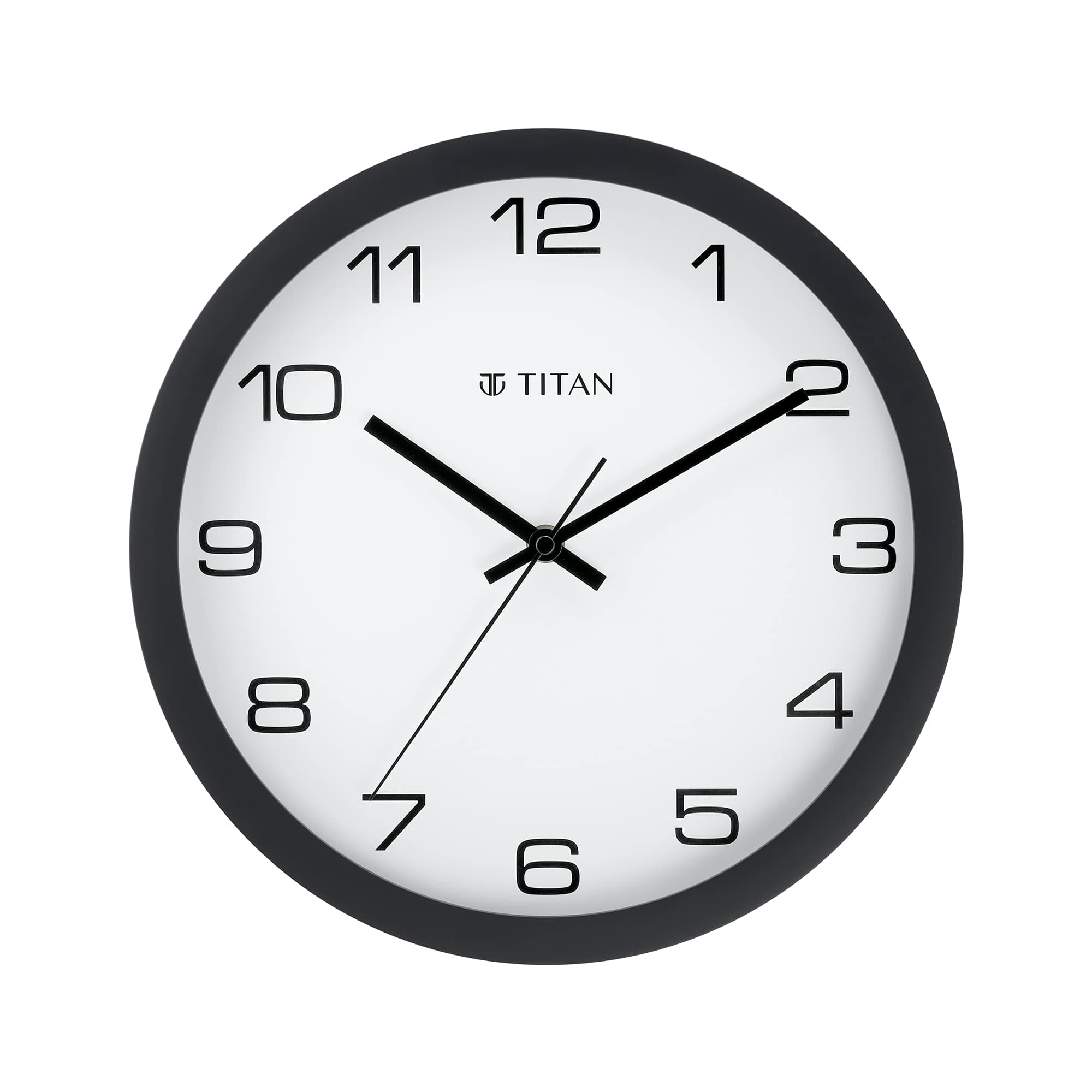 Titan Contemporary Wall Clock with Silent Sweep Technology - 30 Cm X 30 Cm (Medium)(Plastic) - Analog, Black