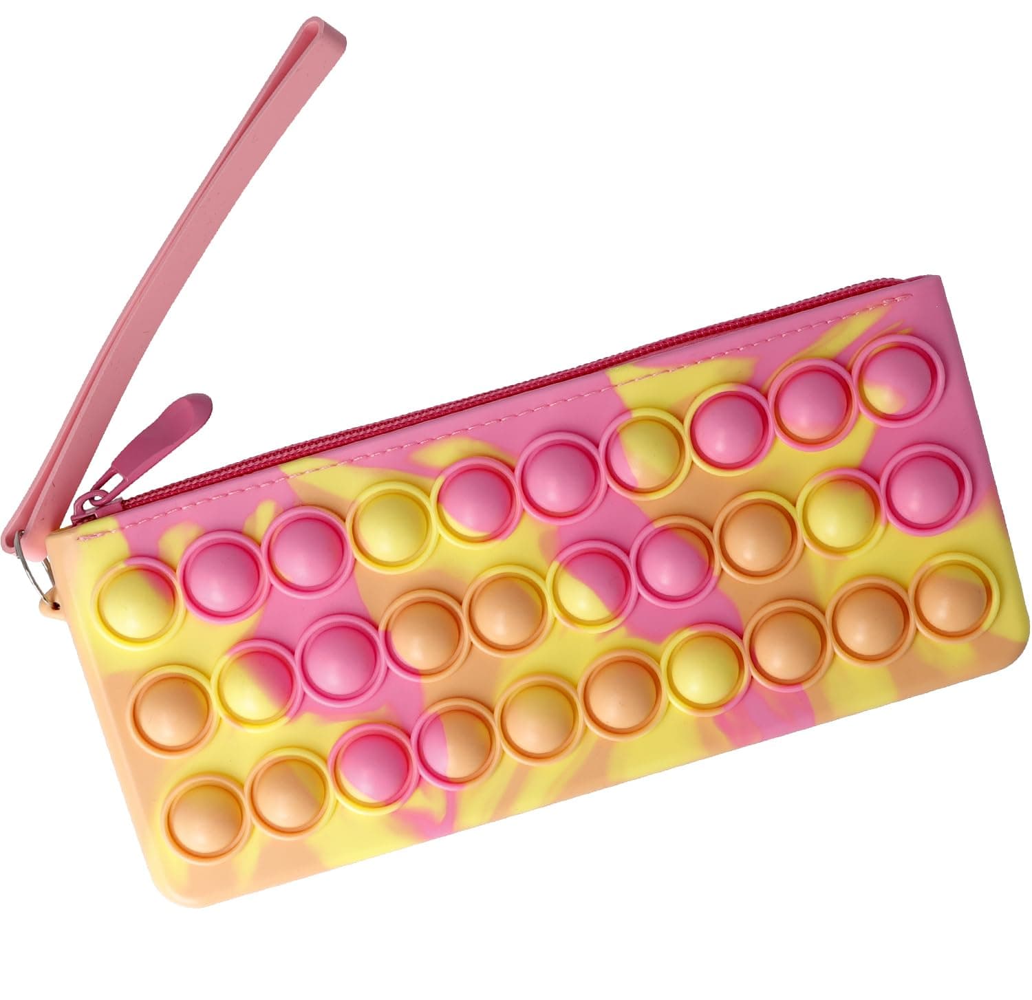 Westcott Pop It E-16301 00 Pencil Case with Pop Bubbles Made of Silicone, Game and Anti-Stress Pencil Case for School, with Zip and Hand Strap