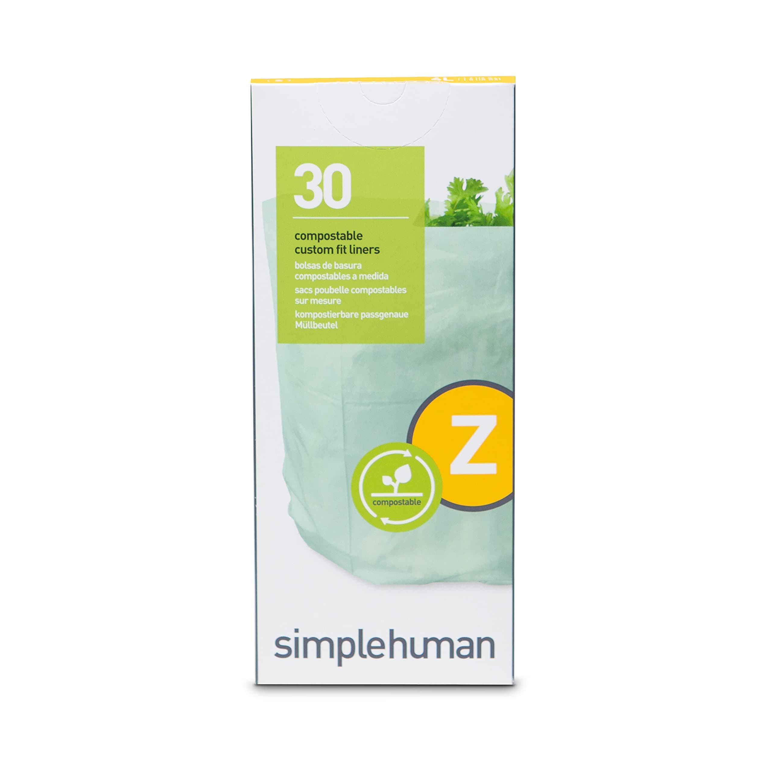 Code Z 30 Count, Genuine Custom Fit Liner, Compostable Trash Bags in Dispenser Packs