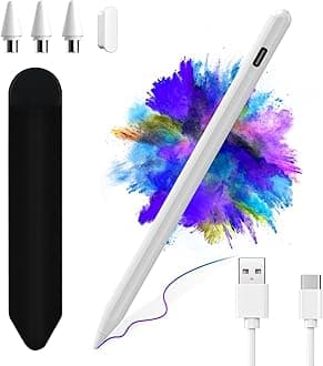 Stylus Pen for Android Tablets Phones Stylus Pencil for Samsung iPhone, Active Universal Stylus Pens for iOS/Android Most Tablets, High Precision Digital Stylus Pencils for Touch Screen Writing White