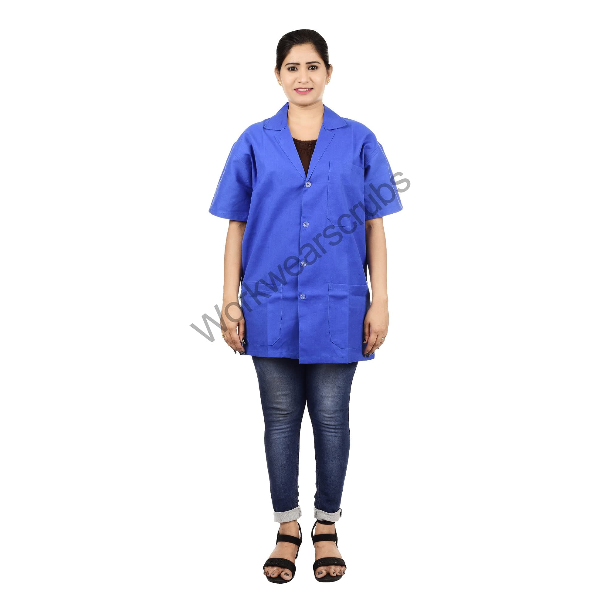 Workwearscrubs Sky Blue LabCoat/Apron (L SIZE)