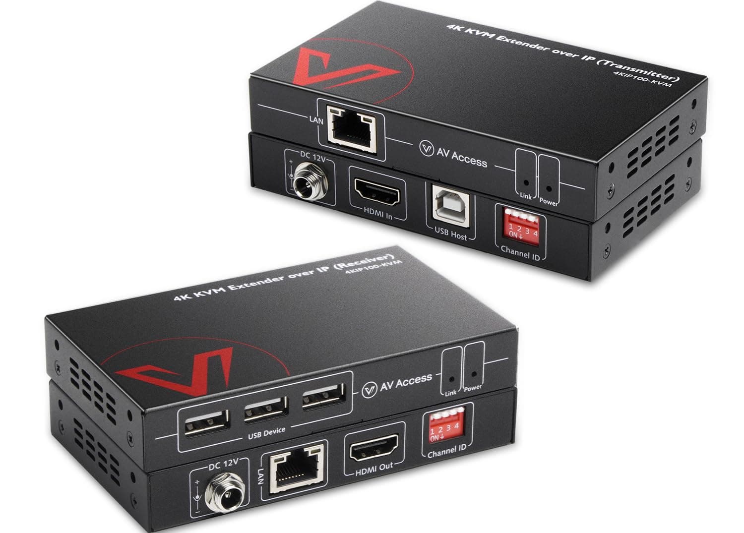 AV Access 4K HDMI USB KVM Extender TCP/IP Over Single Cat5e/6/6a/7 up to 120M(390ft), 1080P@120Hz, Plug & Play, Keyboard & Mouse Over Network, Zero Latency, 3 Ports USB Hub, DIP up to 16 Sets