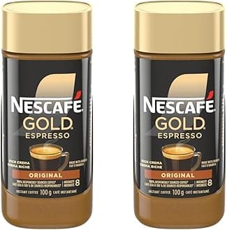 Gold Espresso Instant Coffee, 100g/3.5oz, Jar (2 Pack), {Imported from Canada}